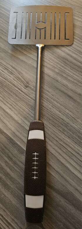 Charcoal Companion 050016773481 Grill Spatula - Football Handle Burger Flipper Gameday Bbq Gear