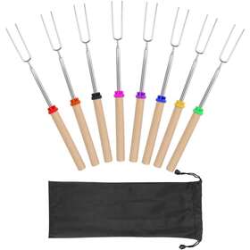 Cheer Collection 810026175404 8 Piece Marshmallow Roasting Stick Set With Silver