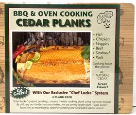 Chef Locke 893853002655 Bbq And Oven Cooking Cedar Planks 14 5/8 Inch X 6.75 Set Of 4