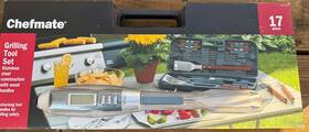 Id452436-0063 Chefmate 846145079941 17 Pc Grilling Tool Set With Digital Thermometer Fork-new In Unopened Pkg