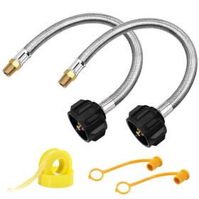 Chulan 782911367372 2 Pack 1/4 Npt Rv Propane Hose 12 Inch Stainless Steel Braided Tank