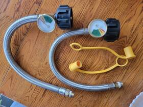 Melarqt-01 Chulan Longads 15 Inch Packs Of 2 Rv Propane Hoses With Gauge Stainless Steel Braid