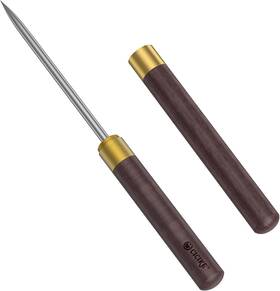 Cicike 313046668647 Heavy Duty Ice Pick With Safety Cover - Stainless Steel Wood Handle Chipper