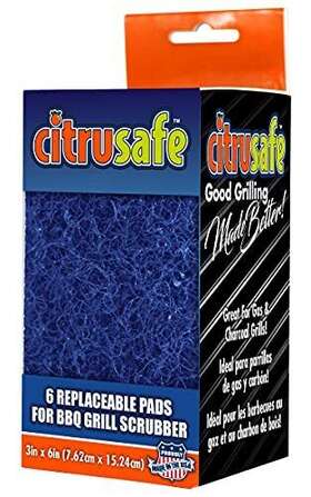 Citrusafe 830731000433 6 Count Replaceable Bbq Grill Scrubber Pads - Removes Grease And Bu