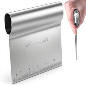 Cleanan 602835975463 Bench Scraper Stainless Steel Multi-purpose With Laser-etched Metric Scale