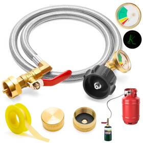 Co01 Coitek Upgrade 4ft Propane Refill Adapter Hose With Gauge And On/off Control Valve