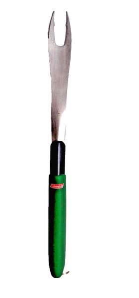 Coleman 722335262563 Vintage Meat Fork Bbq Grill Tool Green Handle Stainless Steel 16in