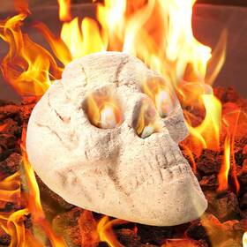 Jyi-colingmill-0066 Colingmill 1 Pack Fire Pit Skulls 8.7 Inch Halloween Imitated Human Ceramic Firepit Head