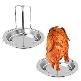 Coobbar 738635238658 Chicken Roaster Rack 2 Pack Stainless Steel Beer Can Holder Vertical Roa