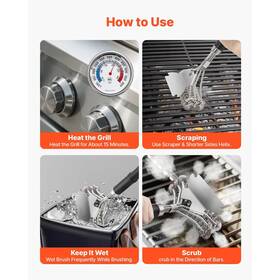 Sk230703 Cook Time Bbq Grill Brush And Scraper Stainless Steel Bristle Free Cleaner 17 In