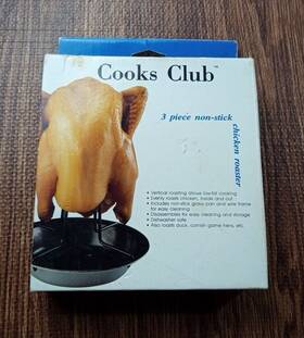 Cooks Club 072898682705 Nonstick Vertical Poultry Roaster - 3 Pieces Nib