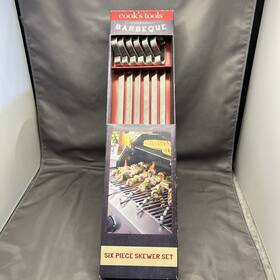 Cooks Tools 050016771968 Set Of 6 Stainless Steel Flat Grilling Skewers