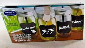 Coushatta Casino 011711390601 Chalkboard Beverage Jar Set 16 Oz Each Of 4 Resorts