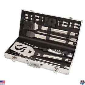 B013tr2enq Cuisinart 20-piece Bbq Grill Tool Set With Case Stainless Steel Utensils And Temp Fork