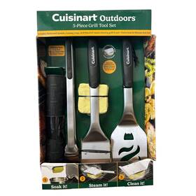 Cgs-4035 Cuisinart Outdoors 5 Piece Grill Tool Set Stainless Steel Bbq Accessories
