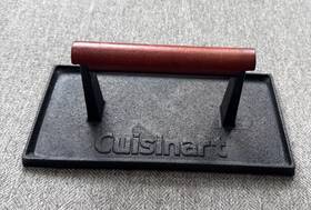 Cgwm-020 Cuisinart Cast Iron Grill Press Bacon Meat Steak Smasher Wood Handle Heavy Duty
