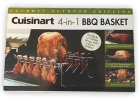 Cgwm-033 Cuisinart 4-in-1 Bbq Grilling Basket 14.5 Inch X 9.5 Wing Rack Rib New