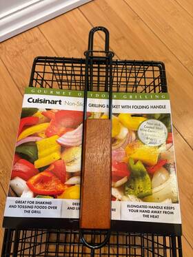 Cntb-555 Cuisinart New Folding Handle Non-stick Grilling Basket Gourmet Outdoor