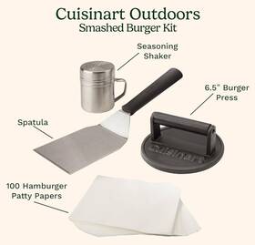 Csbk-400 Cuisinart Cast Iron Smashed Burger Kit Gourmet Outdoor Grilling Nib
