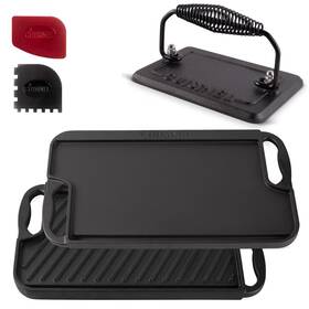 Cgpd-16-gp-4-6 Cuisinel Tcast Iron Griddle/grill Burger Press Pan Scrapers - Reversible... New