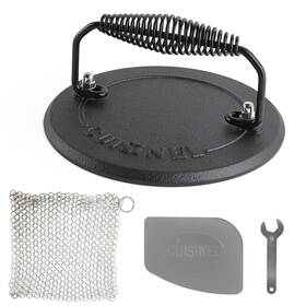 Cgrp-rnd-4cm-ps Cuisinel Grill Press Chainmail Scrubber Scraper - Cast Iron Burger Bacon Steak