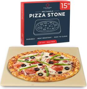 Culinary Couture Pizzastone Rect 15x12 10mm Np Crack-resistant Easy-to-clean Pizza Stone For Inch Rectangle Beige