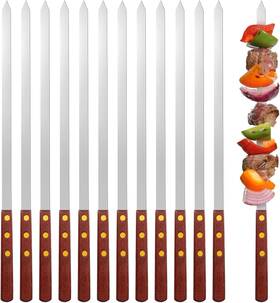 Cunhill 445044623601 12 Pcs 17.7 Inch Kabob Skewers For Grilling 0.4 Wide Flat Blade Thi