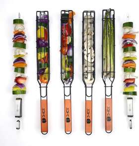 D-ice 060601280008 Kebab Grilling Basket And Skewers Stainless Steel - Kabob Grilli