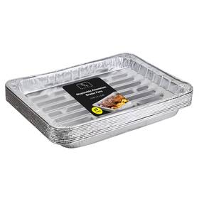 Dcs Deals 643950434794 Pack Of 25 Disposable Aluminum Broiler Pans Good For Bbq Grill Silver