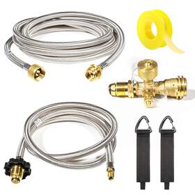 Dzthw003 Detoypapa Extend A Stay Rv Propane Kit Brass Tee 4 Port 5 Ft 12 Stainless Steel