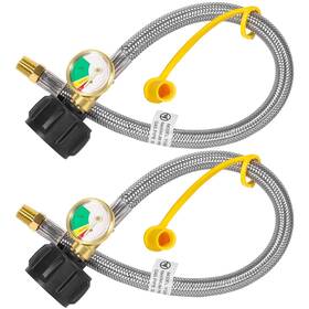 Nptxqcc1 Detoypapa Dzthw012 Rv Propane Hose 18 Inch 2-pack Gauge Stainless Steel 1/4 350psi