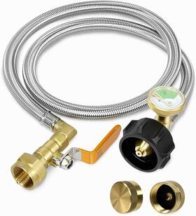 Spqrg11 Devvicoo Propane Refill Adapter For 1 Lb. Tanks 3 Ft Stainless Steel Hose With Pressure
