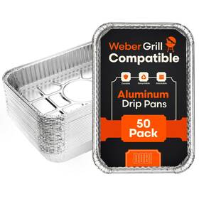 Dobi 290015676625 50-pack Weber Grills Compatible Drip Pans Bulk Package Aluminum Foil Bbq