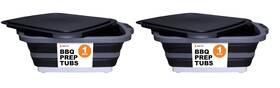 Tubldxl-1-bl Drip Ez Xl Collapsible Bbq Prep Tub With Lid 22.5 Inch L X 16.25 W 2-pk