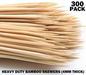 Dtmasao 779172258266 300 Pack Heavy Duty 10 Inch Natural Bamboo Skewers 4mm Thick Bbq Grill Kabob