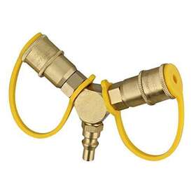 Dumble 840145801533 1/4in Propane Tank Adapters Lp Gas Line Splitter 2 Way Hose Tee Y Spl