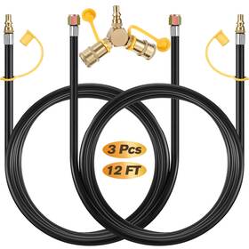Extension-79 Dunkive 2 Pack 12ft Rv Propane Quick Connect Hose Kit With 1/4ftft Y Splitter Adapter