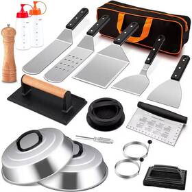 Dyiom 313114431401 Griddle 18-pieces Stainless Steel Flat Top Grill Spatula Set For Outdoor