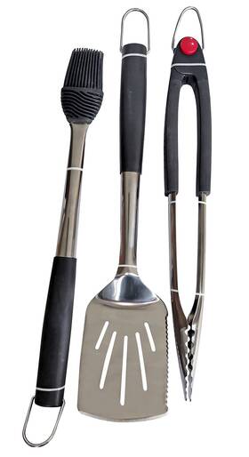 Dyna-glo 872076030768 3pc Stainless Steel And Silicone Soft Touch Handles - Spatula Basti