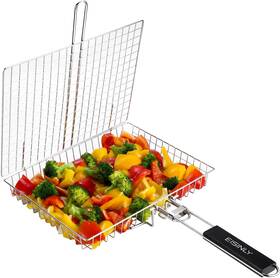 Eisinly 313050045052 Portable Bbq Grill Basket Stainless Steel With Removable Handle For Outdoor Cookin