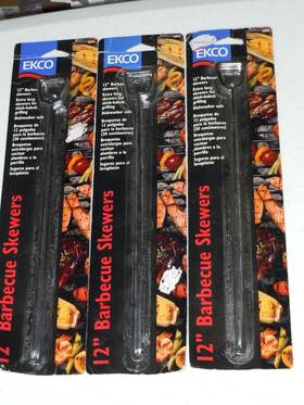 Ekco 070950580334 12 Inch Barbacue Skewers. New Old Stock Lot Of Three 3 X 4 Each