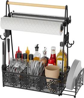 Eknitey 705353235351 Camping Utensil Grill Holder Bbq Condiment Griddle Kitchen Organizer Wi