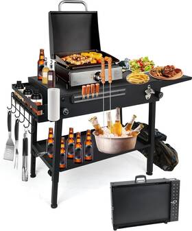Ew-3115 Elitewill Griddle Stand With Wheels Portable Outdoor Grill Table Fit For Blackstone 17 Inc