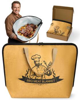 17502brbr004 Elviros Travel Bbq Blanket For Resting Meat Reusable Bag Grilling Accessor