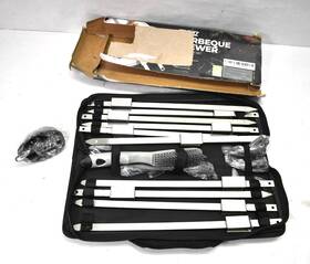 B0dd1pc2mv Emmz Grilling Skewers 16.5 Inch Flat Metal W Removable Slider 10 Piece Set Storage