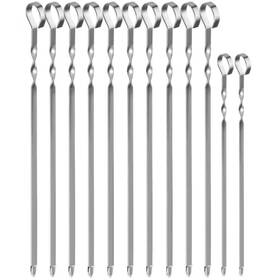 Esepony 445057333368 Stainless Steel Kabob Skewers With Flat And Shish Kebab For Grilling Meat Chic