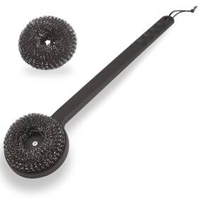 Esie Houzie 717296871619 18 Inch Stainless Steel Grill Brush Bristle-free Bbq Scrubber With Replaceable Pad
