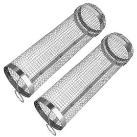 Esiloo 313106060091 2-pack 3.42 X 11.61 Inch Stainless Steel Rolling Bbq Baskets-perfect For Grilling
