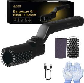 Esmari 199284885851 Electric Grill Brush 90 Minute Runtime 3-speed Motor No-shedding Stainless St