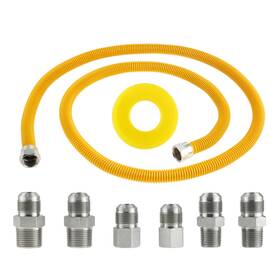 Etermeta 709930842277 72 In Flexible Stainless Steel Gas Line 1/2 Fip 5 8 Od For Dryer
